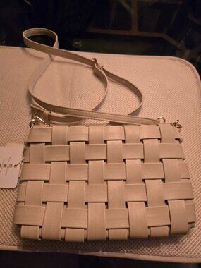 Small off white MMS Designs braided cross body bag, great vacation bag